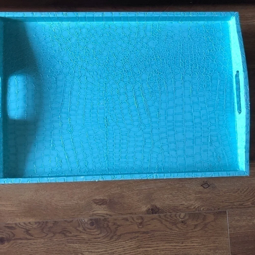 J.T. Rose & Co. teal vegan leather breakfast in bed tray